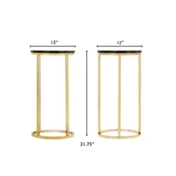 Ellias Round Side Table Black/Gold - Finch -Furniture Specialty Store GUEST 891dd5cb abbe 4884 a326 efb73d3c6b1e