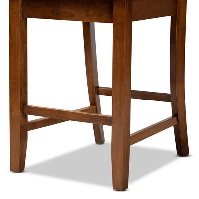 2pc Caron Wood Counter Stool Set - Baxton Studio 6 2pc Caron Wood Counter Stool Set - Baxton Studio - Image 4