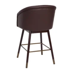 Merrick Lane Modern Wood Frame Stool With Metallic Accents -Furniture Specialty Store GUEST 89759306 f75f 4fa7 ba51 dd965aaab0f5