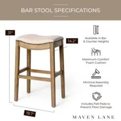 Maven Lane Adrien Backless Saddle Kitchen Bar Stool -Furniture Specialty Store GUEST 898a2652 91ce 42aa bbf0 03fadc366e45