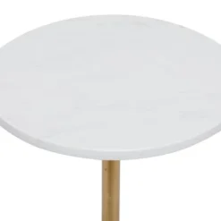 Contemporary Metal And Marble Pedestal Accent Table Gold - Olivia & May -Furniture Specialty Store GUEST 898e7021 031b 40e7 acd8 409f6dd95e45