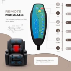 JOMEED PU Heated Stain Resistant Leather Massage Rocking Recliner Chair With 360 Degree Swivel, 2 Cup Holders, And Retractable Footrest -Furniture Specialty Store GUEST 898f5cda df22 4af4 9c06 b83264067c04