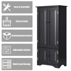 Costway Accent Storage Cabinet Adjustable Shelves Antique 2 Door Floor Cabinet Black 16 Costway Accent Storage Cabinet Adjustable Shelves Antique 2 Door Floor Cabinet Black -Furniture Specialty Store GUEST 8991ad90 ee46 4bec 8743 62699bdc8f13