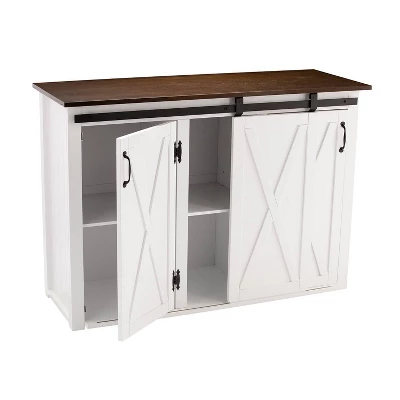 Lashire Barn Door Kitchen Island White - Aiden Lane 9 Lashire Barn Door Kitchen Island White - Aiden Lane - Image 7