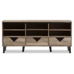 Wales Modern And Contemporary TV Stand For TVs Up To 55" Light Brown - Baxton Studio
