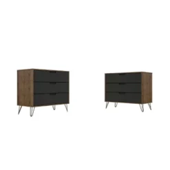 Set Of 2 Rockefeller 3 Drawer Dresser - Manhattan Comfort -Furniture Specialty Store GUEST 8abfd20e df1f 45ed 9789 5cc758278628