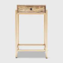 Sidney Modern Living Room Accent Table Beige/Gold - Adore Decor -Furniture Specialty Store GUEST 8ad7648f 1305 4ce6 8c45 68db418df67d