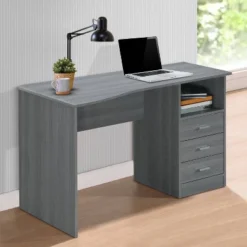 Classic Computer Desk With Multiple Drawers Gray - Techni Mobili -Furniture Specialty Store GUEST 8adcbaa2 ea49 4fdb 909c c1c930a687d9