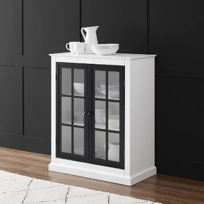Cecily Stackable Storage Pantry White/Matte Black - Crosley 3 Cecily Stackable Storage Pantry White/Matte Black - Crosley