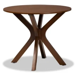 35" Kenji Wide Round Wood Dining Table - Baxton Studio -Furniture Specialty Store GUEST 8af31a9a c815 44f2 872d 062aef1bee61