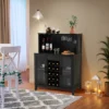 Costway 2-Door Buffet Bar Cabinet Kitchen Storage Sideboard Wine Rack Glass Holder GreyBlack -Furniture Specialty Store GUEST 8b3418e6 4550 4ab3 bf53 22576c075a34