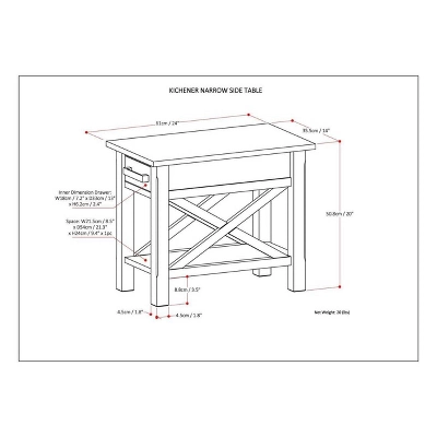 14" Waterloo Narrow Side Table - Wyndenhall 10 14" Waterloo Narrow Side Table - Wyndenhall - Image 8