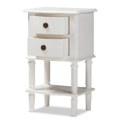 Audrey Finished 2 Drawer Nightstand White - Baxton Studio -Furniture Specialty Store GUEST 8be6e09c 4194 4cb6 bbf1 eeb66f1a39ff