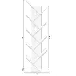 Basicwise Wooden 9-Shelf Tree Magazine CD Storage Bookcase -Furniture Specialty Store GUEST 8c0d81df d7af 4d9e bc16 076f556151d7