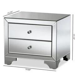 Farrah Hollywood Regency Glamour Style Mirrored 2 - Drawer Nightstand - Baxton Studio 11 Farrah Hollywood Regency Glamour Style Mirrored 2 - Drawer Nightstand - Baxton Studio -Furniture Specialty Store GUEST 8cbe9bd2 28f4 4d87 9680 3fd4e8123eca