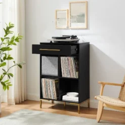 42.25" Juno Record Storage Cube Bookcase With Speaker Black/Black - Crosley -Furniture Specialty Store GUEST 8cbea25a 9b6d 4abb a68e f8eeb0ab36d6