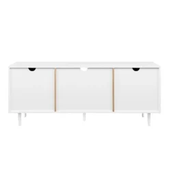 Modern 2 Door TV Stand For TVs Up To 65" Solid White/Coastal Oak/White - Saracina Home -Furniture Specialty Store GUEST 8d6299a7 77ec 4747 bf51 2c259129aef5