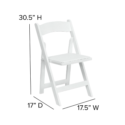 Emma And Oliver 2 Pack Wedding Party Event Wood Folding Chair With Vinyl Padded Seat 6 Emma And Oliver 2 Pack Wedding Party Event Wood Folding Chair With Vinyl Padded Seat - Image 4