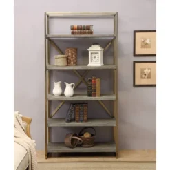 71.5" Huntington Bookcase Weathered Gray - Treasure Trove Accents -Furniture Specialty Store GUEST 8e1ffe4a 618e 4093 890c f86fe5b9c985