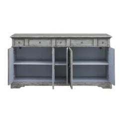 Brett Antique Inspired 4 Door 4 Drawer Storage Credenza/Sideboard Weathered Gray - Treasure Trove 9 Brett Antique Inspired 4 Door 4 Drawer Storage Credenza/Sideboard Weathered Gray - Treasure Trove -Furniture Specialty Store GUEST 8f033d47 9260 4545 86b4 4c6993a0c8e4