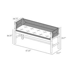 Elden Wood Bench With Woven Back And Loose Cushion Seat - Threshold™ Designed With Studio McGee -Furniture Specialty Store GUEST 8f053347 15e4 4064 81c1 72a38bf0a4d6