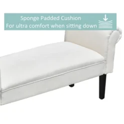 HOMCOM 52" Linen Upholstered Accent Ottoman Bench With Armrests -Furniture Specialty Store GUEST 8f8a027d c255 4d45 b853 361d76270db5