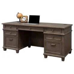 Carson Double Pedestal Desk Brown - Martin Furniture -Furniture Specialty Store GUEST 8f90a882 7aab 4254 854c bf846648def4