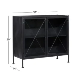 Industrial Metal Cabinet Black - Olivia & May -Furniture Specialty Store GUEST 8fb0ac71 c9ca 4d75 a836 e76a17dcb2d6