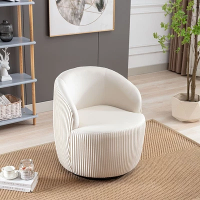 Fannie 25.6'' Wide Tufted Velvet Upholstered 360° Swivel Barrel Chair-Maison Boucle 15 Fannie 25.6'' Wide Tufted Velvet Upholstered 360° Swivel Barrel Chair-Maison Boucle - Image 13