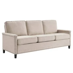 Ashton Upholstered Fabric Sofa Beige - Modway