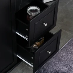 HOMCOM Mobile Kitchen Island Storage Trolley Cart On Wheels With Dropleaf Top, Towel/Spice Rack, 3 Drawers, 2-Door Cabinet -Furniture Specialty Store GUEST 90158b7e 2b2c 435e 840d d1a899d82513