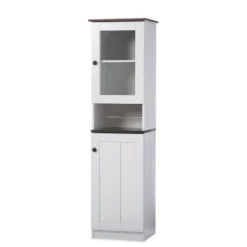 Lauren TwoTone And Buffet And Hutch Kitchen Cabinet White/Dark Brown - Baxton Studio -Furniture Specialty Store GUEST 9042ce81 fa2f 4e40 8d3e 53d82122dec9