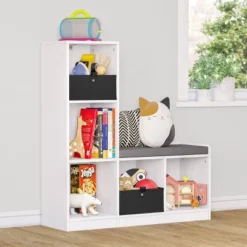 Kids' 5 Cubby Storage Bench White - RiverRidge Home -Furniture Specialty Store GUEST 90ba88d2 ce22 4525 8ed3 99e7f0e11128