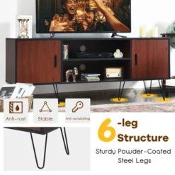 Costway 59'' TV Stand Entertainment Center Media Console Storage Cabinet Shelf -Furniture Specialty Store GUEST 90cca2d5 34d5 47be 829f aafd7d142128
