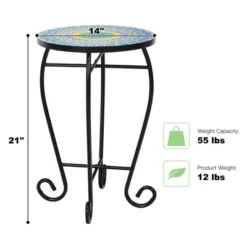 Costway Mosaic Side Table Accent Table Round Balcony Bistro End Table OrangeBlueNavy -Furniture Specialty Store GUEST 90e93892 4259 49ee 94c4 ff0fe07e4260