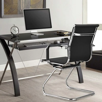 Costway Set Of 2 Office Waiting Room Chairs For Reception Conference Area 4 Costway Set Of 2 Office Waiting Room Chairs For Reception Conference Area - Image 2