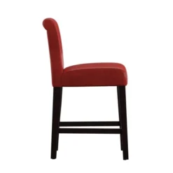 2pk 24" Vermont Faux Leather Counter Height Barstools Red - Inspire Q -Furniture Specialty Store GUEST 915055c6 1323 4aee 938c aed22628c12a