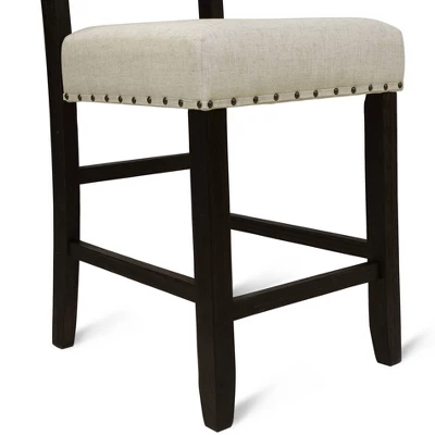 2pk Eliza Button Tufted Counter Height Barstool Black/Beige - HOMES: Inside + Out 5 2pk Eliza Button Tufted Counter Height Barstool Black/Beige - HOMES: Inside + Out - Image 3