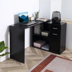 HomCom L-Shaped Computer Desk Workstation With Rotating Storage Shelves And Drawer 18 HomCom L-Shaped Computer Desk Workstation With Rotating Storage Shelves And Drawer -Furniture Specialty Store GUEST 919e56ff b5cd 4d71 8cc6 0070c8fe6e8e