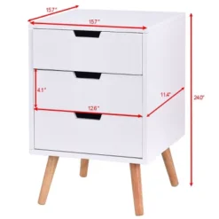 Costway Set Of 2 White Side End Table Nightstand Mid-Century Accent Wood Furniture -Furniture Specialty Store GUEST 91a7c129 a7c9 4928 8df3 3d011cda693f