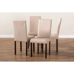 Set Of 4 Andrew Contemporary Espresso Wood Finish Fabric Dining Chairs Beige - Baxton Studio -Furniture Specialty Store GUEST 91c01f35 2b26 4009 9f28 be8e468bdde4