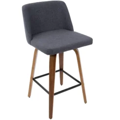 Set Of 2 Toriano Mid-Century Modern Counter Height Barstool - LumiSource