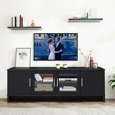 Costway TV Stand Media Entertainment Center For TV's Up To 70'' W/ Storage Cabinet 4 Costway TV Stand Media Entertainment Center For TV's Up To 70'' W/ Storage Cabinet - Image 2