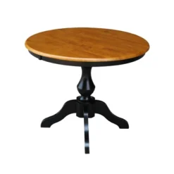 36" May Round Top Pedestal Table Dining Height Black/Cherry - International Concepts