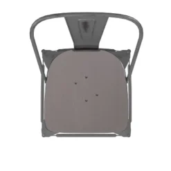 Emma And Oliver Clear Coated Metal Stool With Backrest And Polyresin Seat For Indoor Use Only -Furniture Specialty Store GUEST 94b63137 502a 4f82 a946 6d29c22c67e0