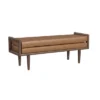 Wood Bench With Upholstered Seat Faux Leather Caramel - HomePop -Furniture Specialty Store GUEST 94c9f26e 4650 4537 8f14 3bb640084b44