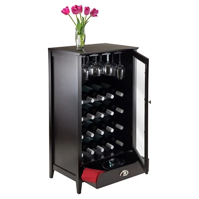 20 Bottles Shelf Modular Bordeaux Wine Cabinet Wood/Black Espresso - Winsome 6 20 Bottles Shelf Modular Bordeaux Wine Cabinet Wood/Black Espresso - Winsome - Image 4
