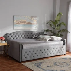 Freda Velvet Fabric Upholstered Button Tufted Daybed - Baxton Studio 12 Freda Velvet Fabric Upholstered Button Tufted Daybed - Baxton Studio -Furniture Specialty Store GUEST 954265be 77a2 45b3 8f2a 4e052fd42170