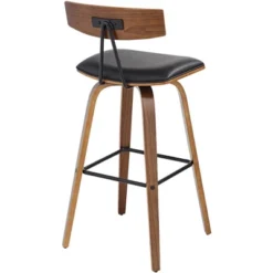 Elm Lane Westwood Wood Swivel Bar Stools Set Of 2 Natural 31" High Farmhouse Rustic Black Faux Leather For Kitchen Counter Height Island -Furniture Specialty Store GUEST 95595b82 0c52 4c0f 8099 4838b9bfe563