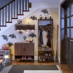 Afton 4 Hook Metal Frame Wall Shelf Woodgrain - RiverRidge Home -Furniture Specialty Store GUEST 95a0aa36 80a5 4b9d 9db5 f9edb38ddd6b